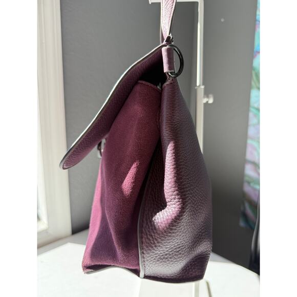 Rebecca Minkoff Keith Satchel Purple Leather Suede Top Handle Great Color! EUC! - Picture 5 of 11